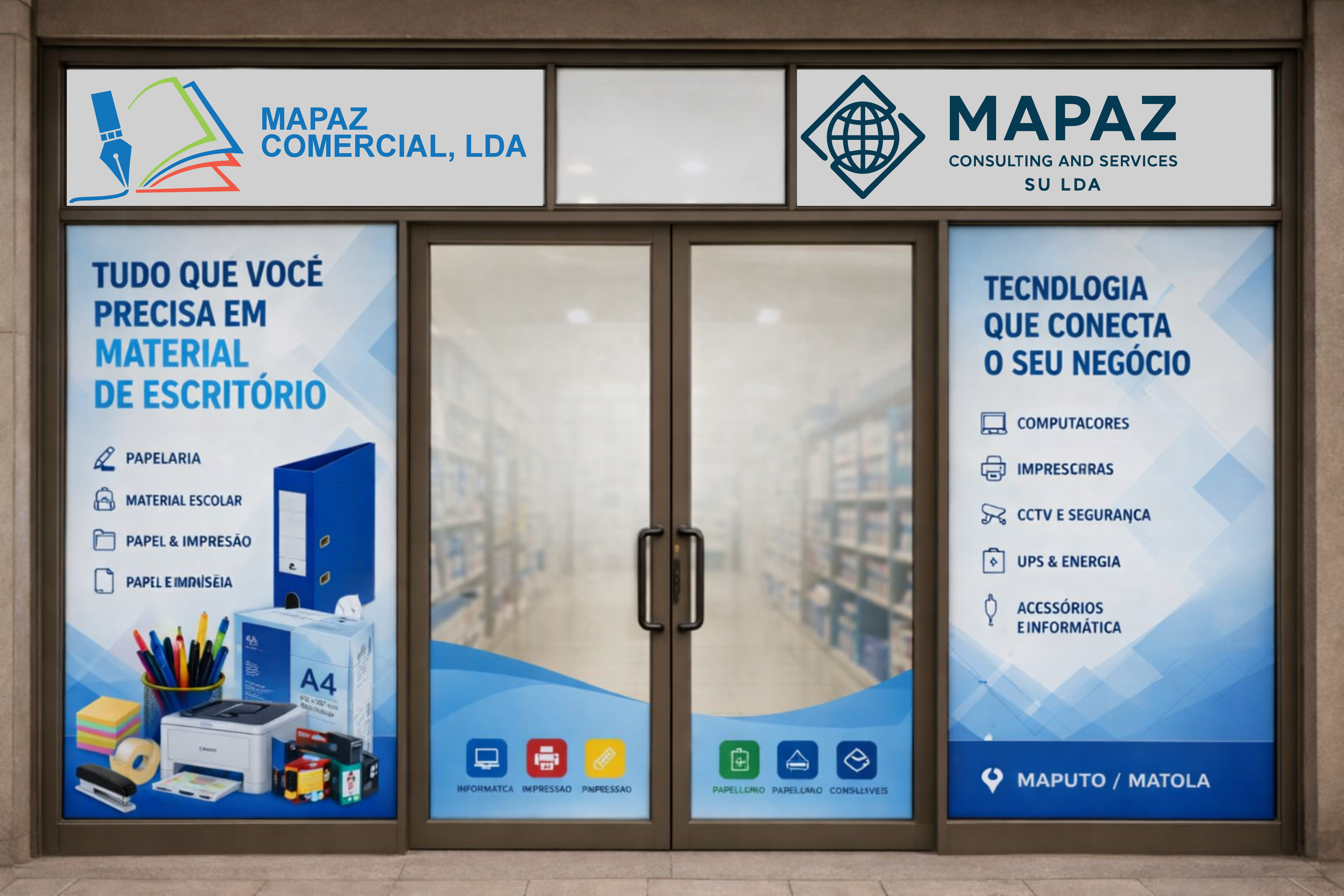 Fachada Mapaz Comercial — material de escritório e tecnologia